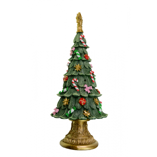 Figura fenyőfa poly 34cm zöld