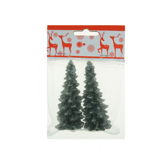 Figura fenyőfa poly 8,2cm s/2 zöld