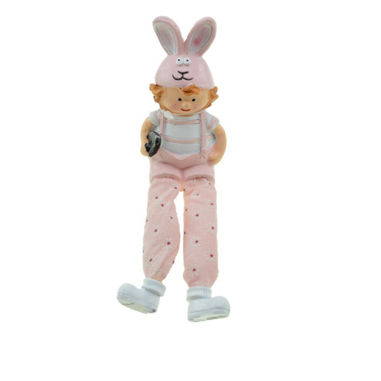 Figura fiú poly 6*5,5*18cm nyuszifüles lógólábú