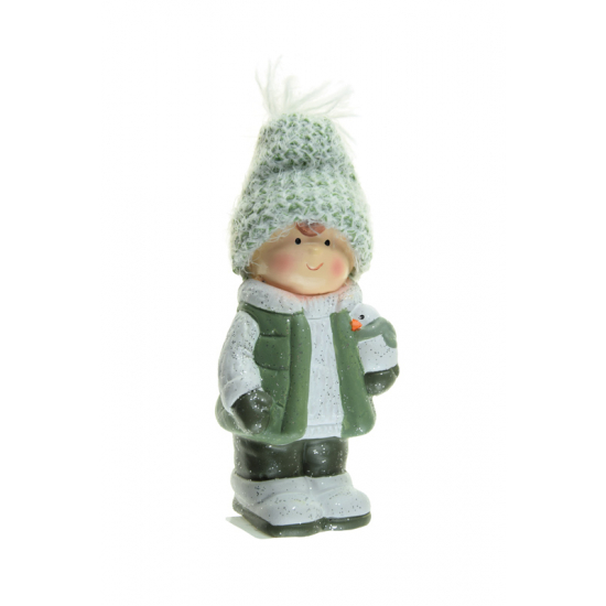Figura fiú terrakotta 12.5cm zöld