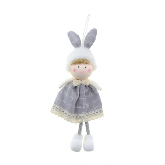 Figura fiú textil 18cm akasztós szürke