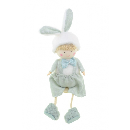 Figura fiú textil 25cm lógólábú zöld