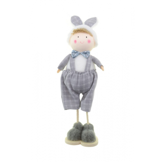 Figura fiú textil 30cm szürke
