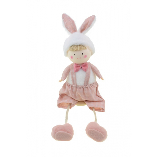 Figura fiú textil 32cm lógólábú rózsaszín
