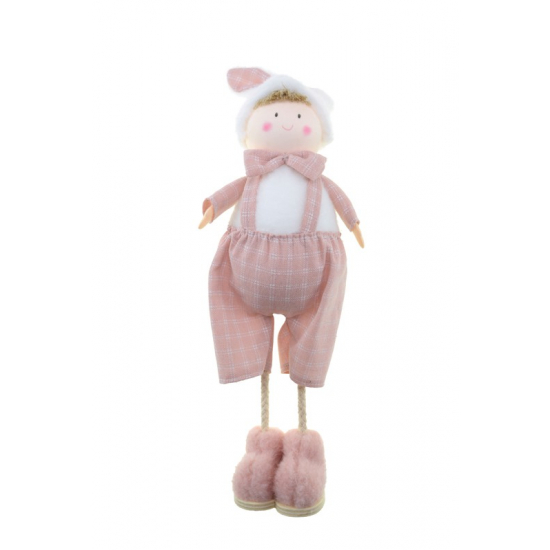 Figura fiú textil 40cm rózsaszín