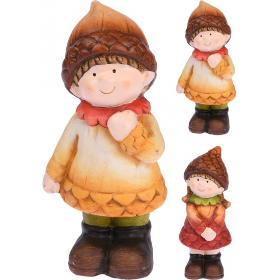 Figura fiú/lány kerámia 18cm