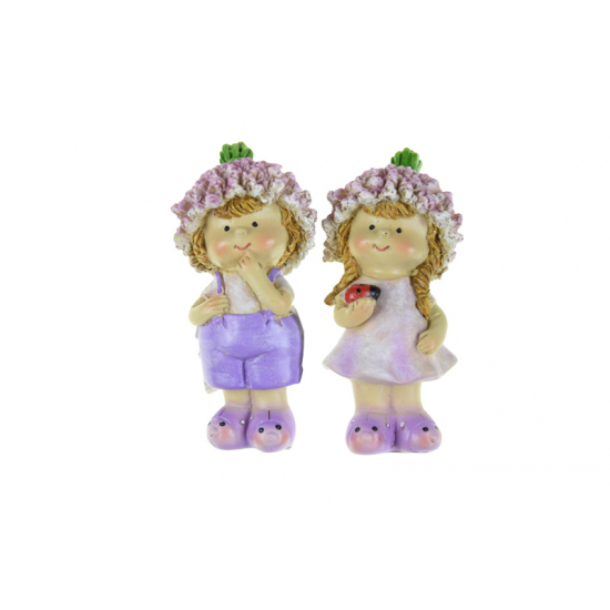 Figura fiú/lány poly 4*3.5*9cm lila