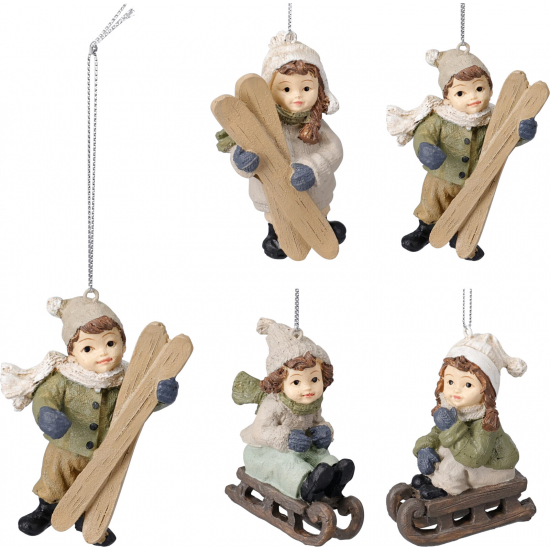 Figura fiú/lány poly 8cm többféle barna