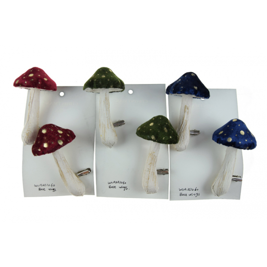 Figura gomba textil 10cm s/2 fehér/narancs/bordó többféle