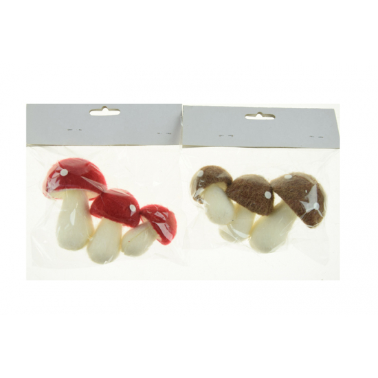 Figura gomba textil 6cm s/3 többféle