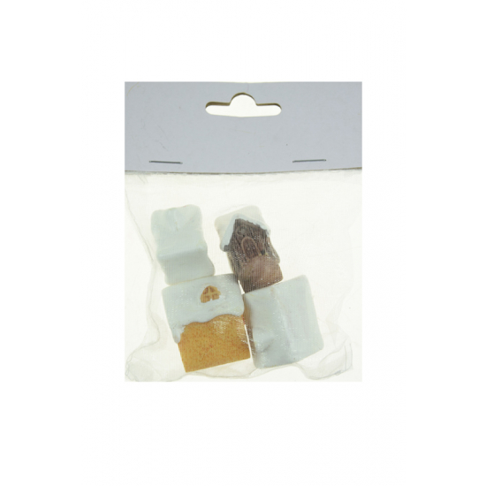 Figura ház poly 3,3cm s/4 barna