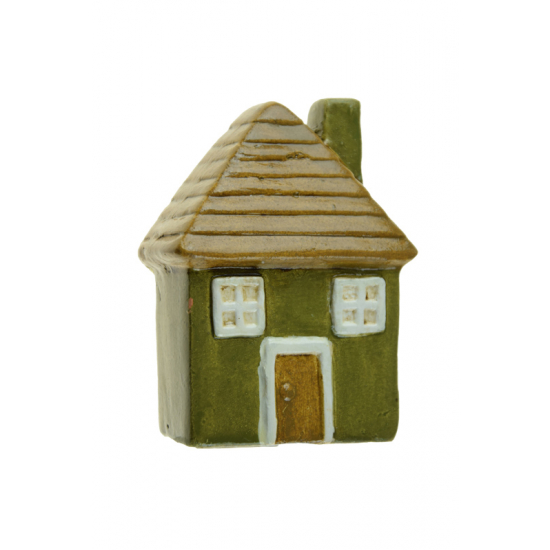 Figura ház terrakotta 9cm zöld