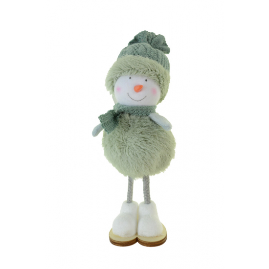 Figura hóember textil 17 cm álló zöld