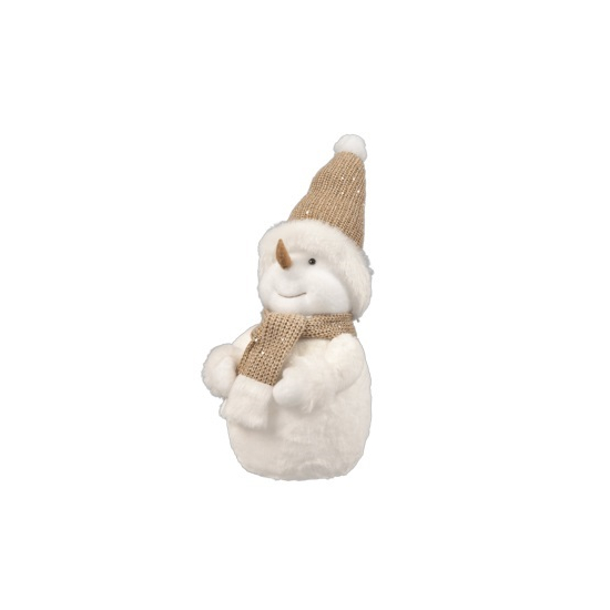 Figura hóember textil 21,5x20x40cm fehér