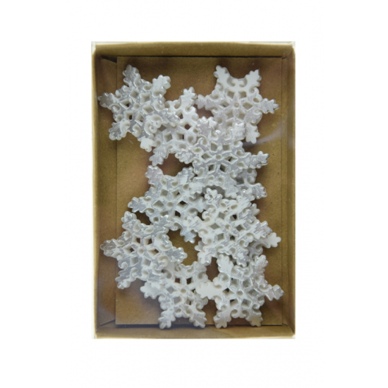Figura hópehely poly 2,5cm s/12 fehér