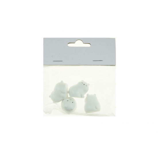 Figura jegesmedve poly 2,3cm s/4 fehér