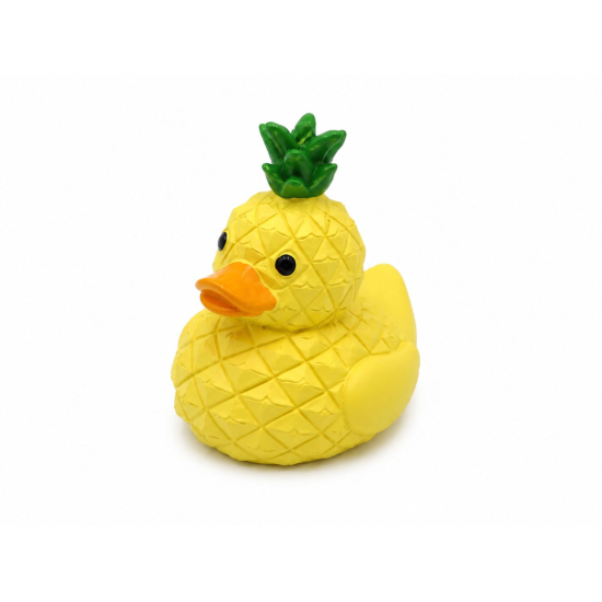 Figura kacsa poly 6,8*5,7*7,3cm ananászos sárga