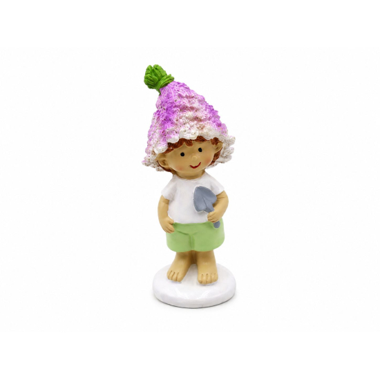 Figura kisfiú poly 4,1*4,1*10,5cm lila/fehér