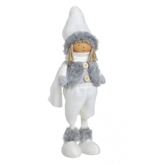 Figura kislány 49cm fehér/szürke