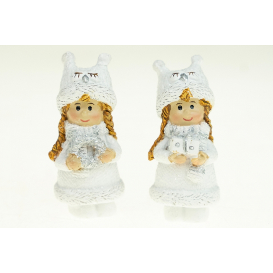 Figura kislány poly 5cm fonott hajú 2féle fehér