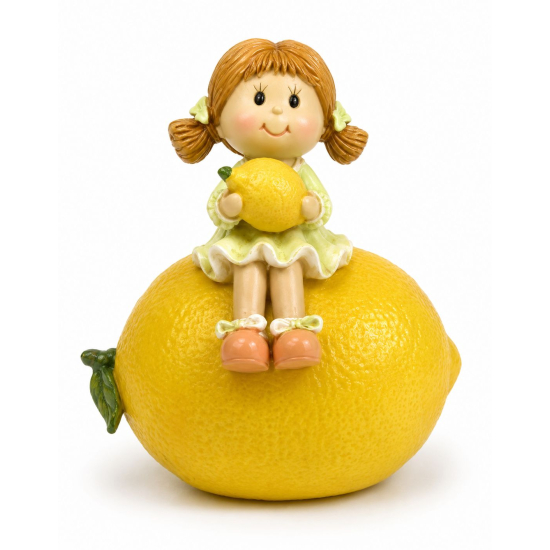 Figura kislány poly citromon 9*6.5*10.5cm sárga