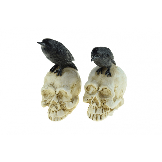 Figura koponya poly varjúval 11cm fehér