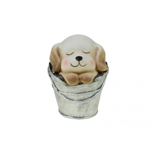 Figura kutya kerámia 8*7.7*10.8cm kaspóban