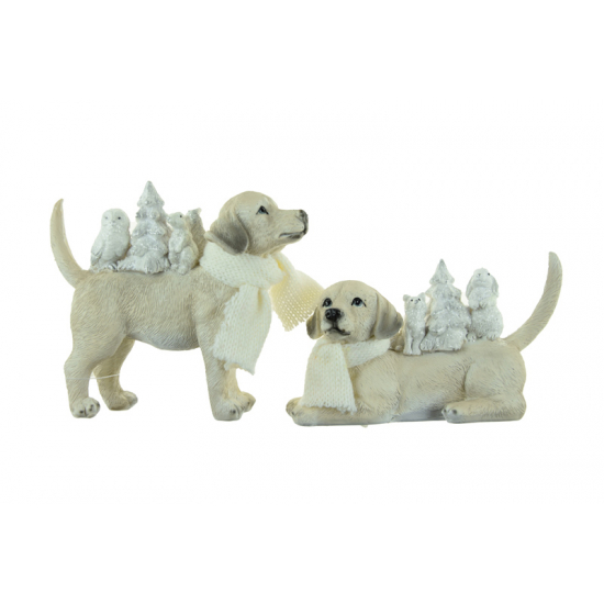 Figura kutya poly 12*4.5*10cm 2féle szürke