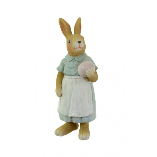 Figura lány poly 5*4.5*13.5cm tojással kék/fehér