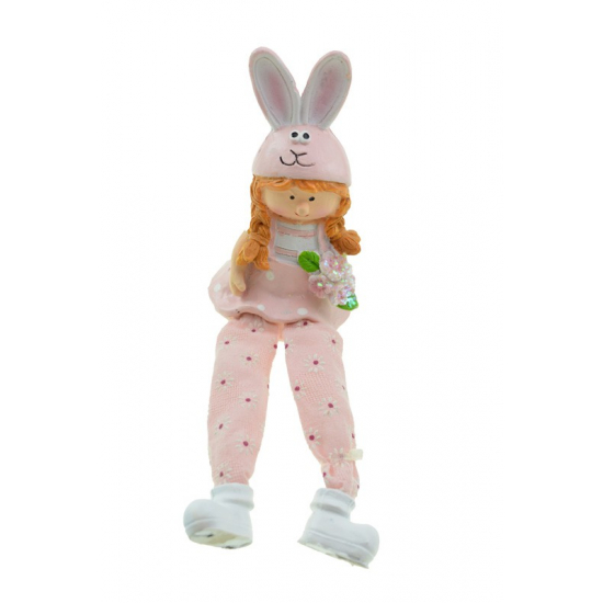 Figura lány poly 6*5,5*18cm nyuszifüles lógólábú