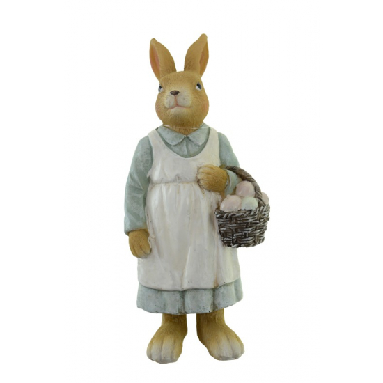 Figura lány poly 8*6*19cm tojással kék/fehér