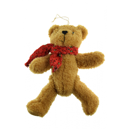 Figura maci plüss 12*19cm sállal barna