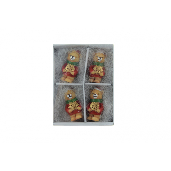 Figura maci poly 3,5cm s/4 piros