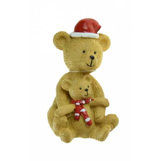 Figura maci kis masnival poly 5.5*5*8cm barna