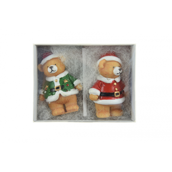 Figura maci poly 5,4cm s/2 zöld/piros
