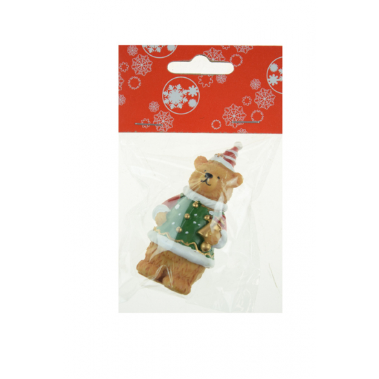 Figura maci poly 7,4cm barna