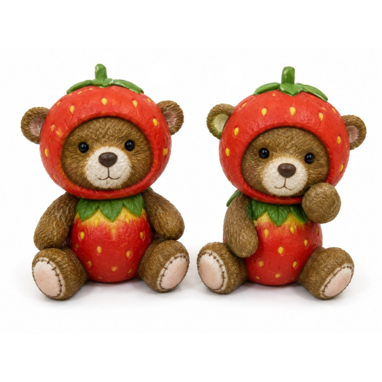 Figura maci poly epres 8.5*7*11.5cm barna/piros