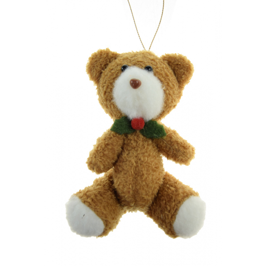 Figura maci textil 12cm barna