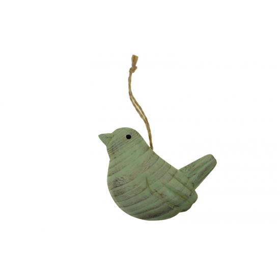 Figura madár fa 8*5.5*3.5cm akasztós zöld