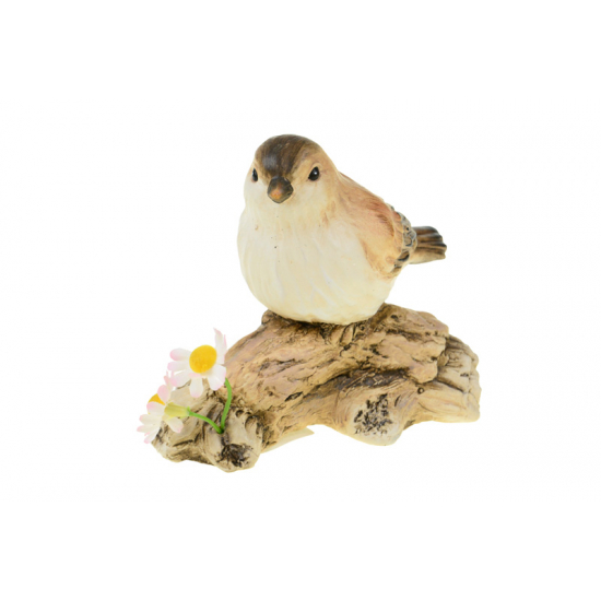 Figura madár faágon kerámia 12*6*11cm barna