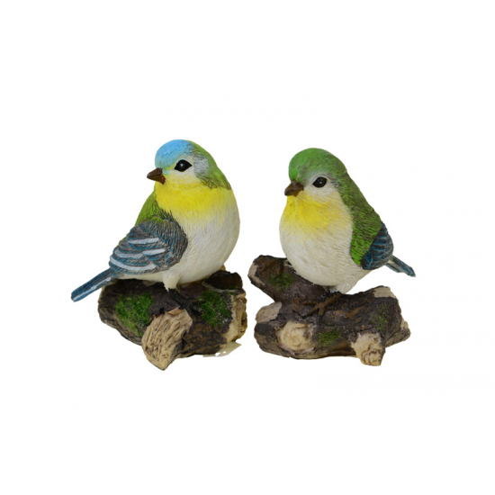 Figura madár poly 8*5.5*8.6cm fatörzsön 2féle