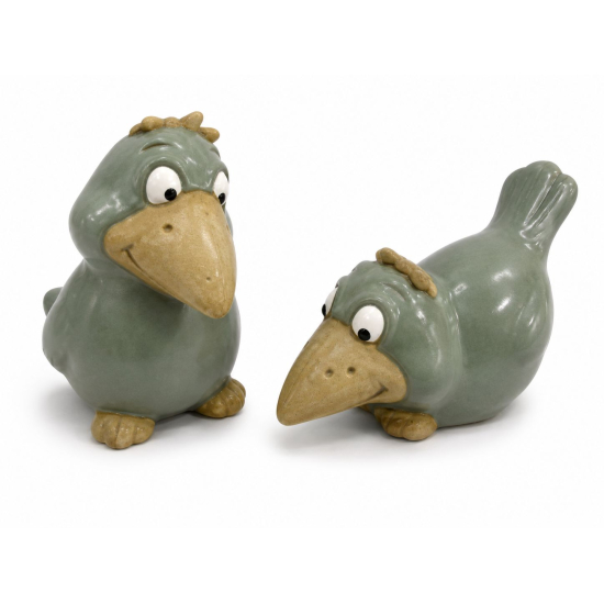Figura madár porcelán 8*4.5*7.5cm 2féle szürke