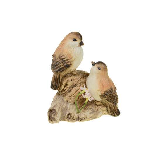Figura madarak faágon kerámia 15.5*9.5*17cm barna