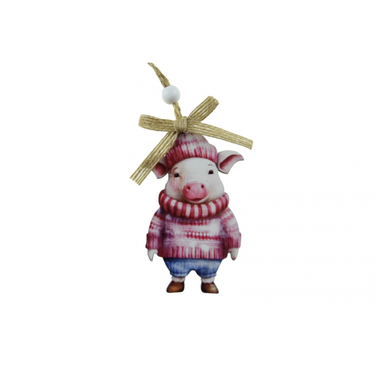 Figura malac fa 9cm piros