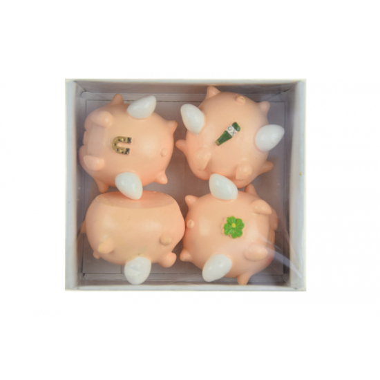 Figura malac poly 3,8cm s/4 rózsaszín