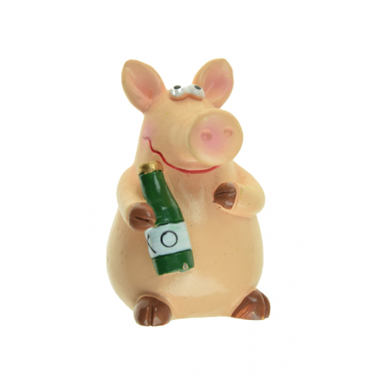 Figura malac poly 7cm rózsaszín