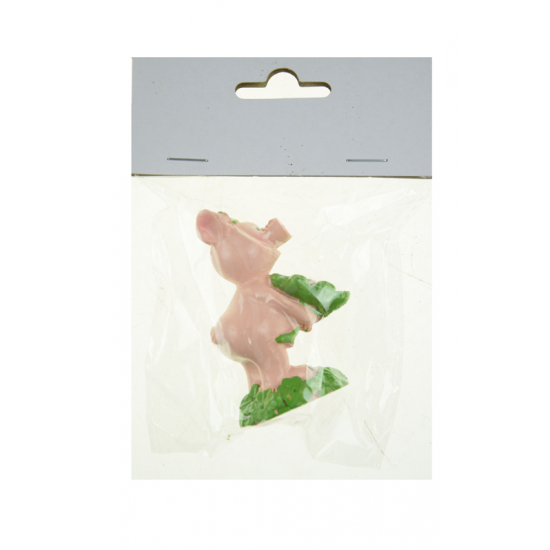 Figura malac poly lóherével 6,7cm rózsaszín