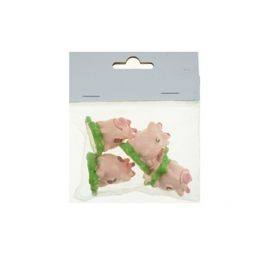 Figura malac poly újévi 3,2cm s/4 rózsaszín