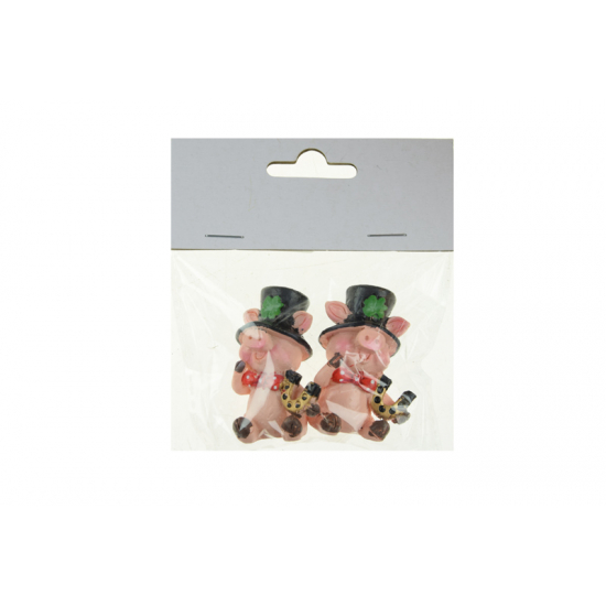 Figura malac poly újévi 4,7cm s/2 rózsaszín