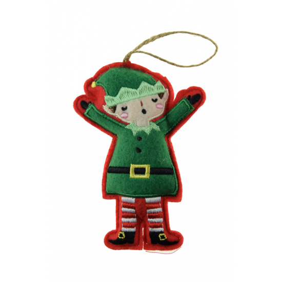 Figura manó filc 9*12cm akasztós zöld/piros